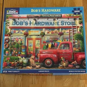 White Mountain Bob's Hardware Store Puzzle with Red Truck 1000 Pieces